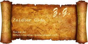 Zeidler Gida névjegykártya